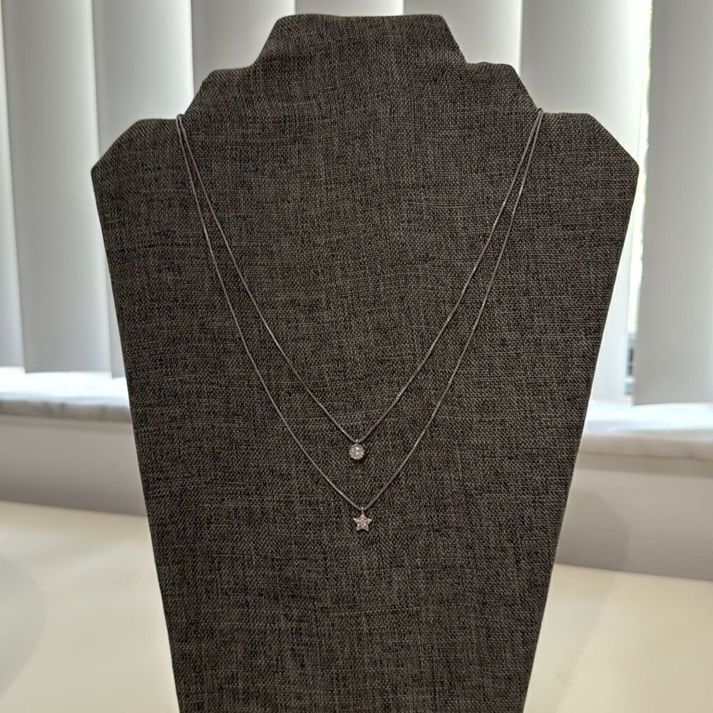 925 Sterling Silver. New Double Layer Necklace For Women